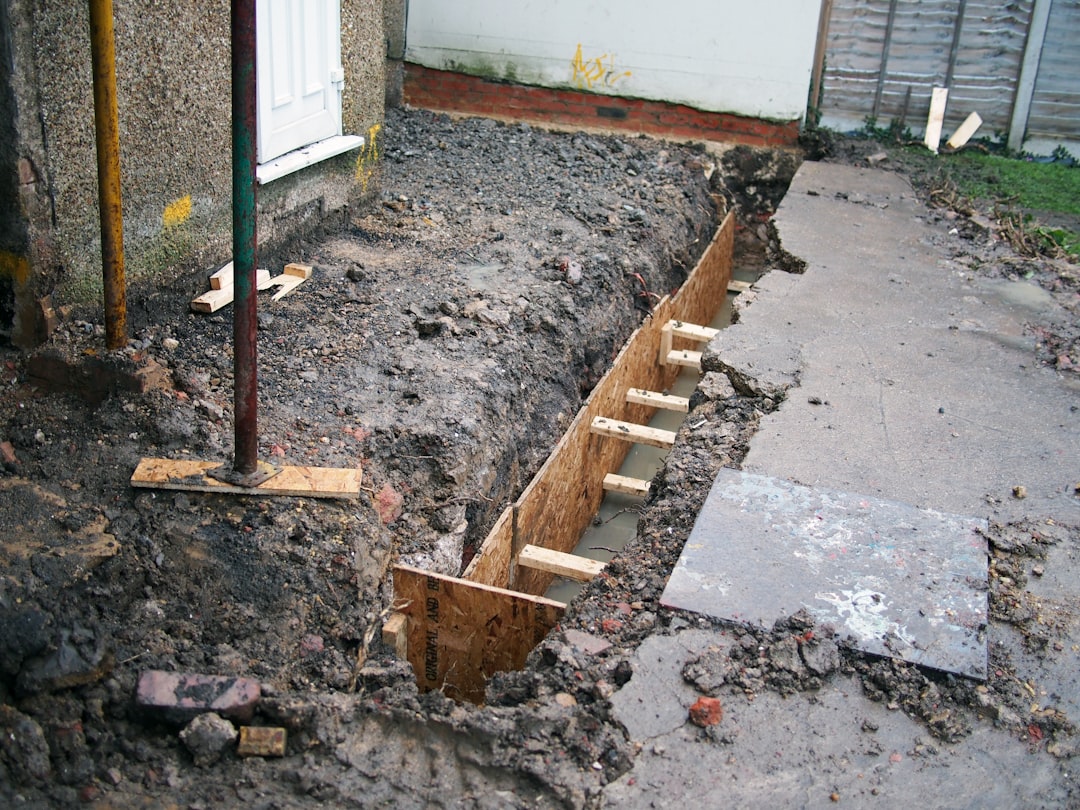 Home foundation construction and inspection area