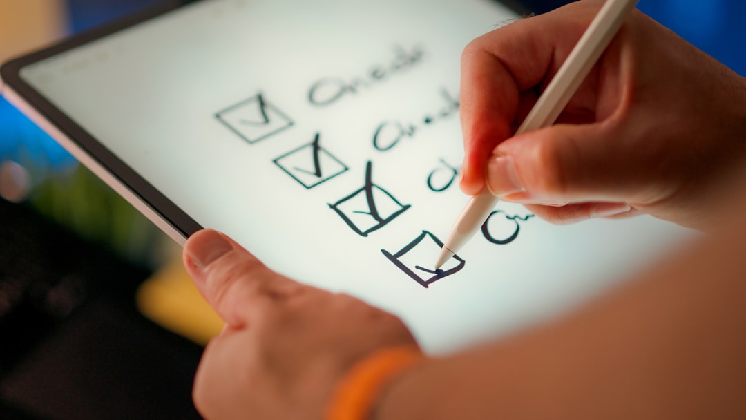 Digital checklist being reviewed on a tablet